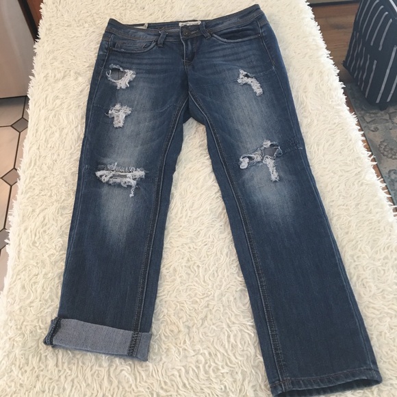 Dollhouse Roll-Up Skinny Capri Distressed Jean - Picture 1 of 6